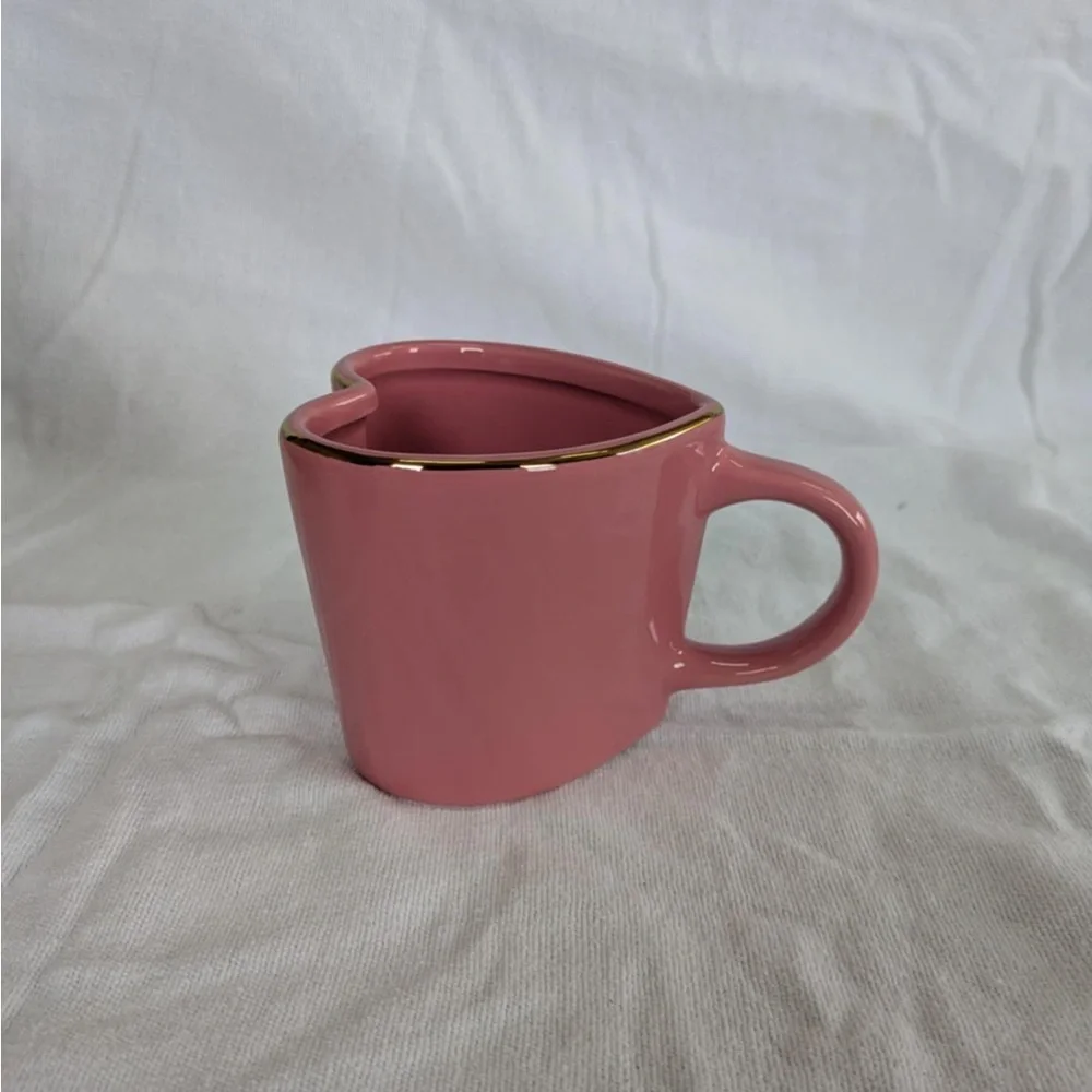 NWT Threshold Pink and Gold Heart-Shaped Mug Coffee Accessory